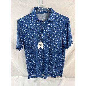 1764 Men’s Performance Golf Polo Shirt Barbecue BBQ Grill Picnic Foodie Sz Med